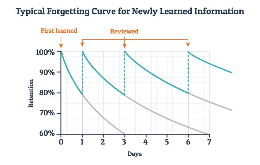 Forgetting curve and active recall